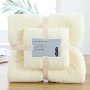 Ręczniki szaty 2PC Set luksusowy super duży ręcznik Wysoka chłonna miękka koralowa polarowa polar ręczniki i ręczniki do twarzy dla dorosłych 70 x 140 cm 35x75 cm