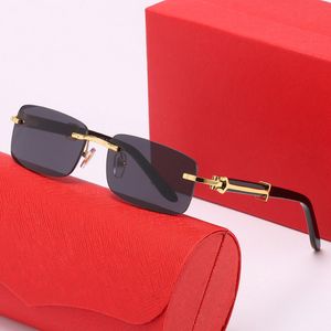Óculos de sol Man Carti Designer Sunglasses para mulheres Moda de moda Moda sem moldura Coating Buffalo Horn Sun Glasses UV4 Mirror de textura 251n