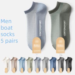 Mulheres meias 5 pares Top venda homens barcos de verão adulto sólido confortável curto respirável masculino casual multi color esportes