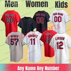 Custom Ramirez Baseball Jersey Steven Kwan 24 Triston McKenzie Bo Naylor Will Brennan Brayan Rocchio Andres Gimenez David Fry Shane Bieber Men Kids Youth