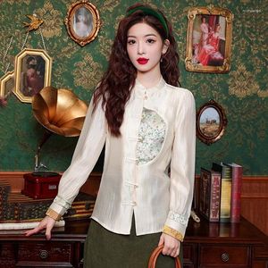 Camicette da donna camicia cinese in stile cinese camicia primavera/estate vintage sciolte donne full tops abbigliamento di moda ycmyunyan