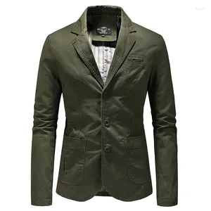 Halılar Saf Pamuk Katı Katı Sıradan Blazer Erkek Giyim Dış Giyim Takım Ceket Ceket Erkek Blazers Bahar Sonbahar B01497