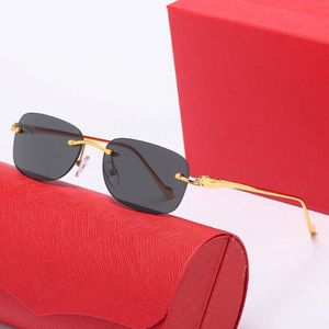 Kvinnliga glasögon solglasögon runt rimlösa skyddsglasögonmånes designer solglasögon för män kvinnor solglasögon guldmetall leopard ram dar 298h