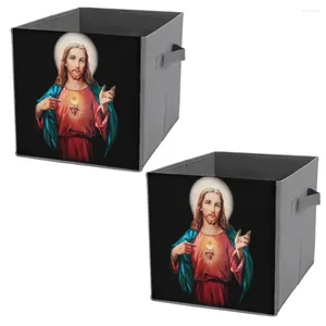 Aufbewahrungstaschen Tank Jesus Christus Retter zum Verkauf Großkapazität Casual Graphic Folding Box Hebe Hand bequem von bequem von