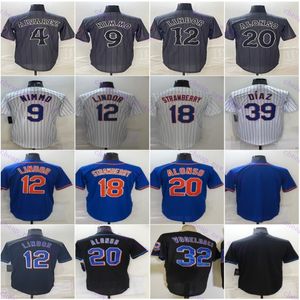 Jersey de beisebol 20 Pete Alonso City Connect 9 Brandon Nimmo 39 Edwin Diaz 12 Francisco Lindor 32 Daniel Vogelbach 4 Yordan Alvarez costurado