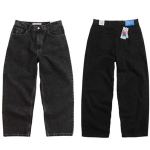 Men's Jeans Harajuku Hip Hop Street Clothing Big Boy Y2K Skateboard Pants Embroidered Retro Blue Pocket Mens Gothic Wide Trouser Q240509