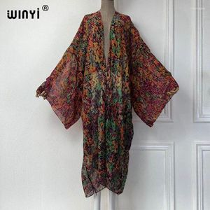 Drukuj stroje plażowe dla kobiet w garniturze pływackim Up Up Africa Boho Cardigan Sexy Holiday Kimono Fashion Abaya