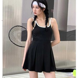 Aktive Kleider laufen Tennisrock Damen Tennis Badminton Kleid überspringen Seilsporttennis Kleid Frauen plissierte Rock Y240508