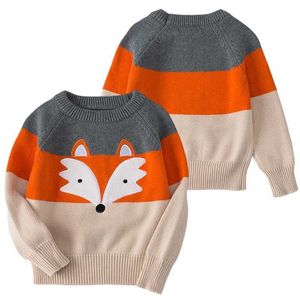 Set Childrens a maglia Floral 2021 Autumn Baby Girl Boy Top Fox Cartunone a maniche lunghe Q240508