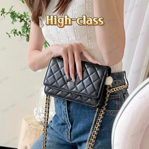 Fashion luxury bags womens designer bag woc 19cm Beads cc crossbody handbag Genuine chain purse premium grade delicate and soft expensive lambskin original quality