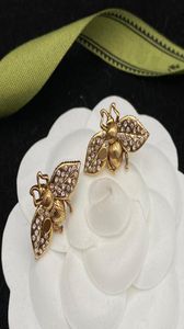 Vintage Bee Ohrringe Modedesigner Ohrring Hochqualitäts hochwertige Frauenschstene für Lady Luxury Jewelry Party Hochzeitsstudent 220405578525
