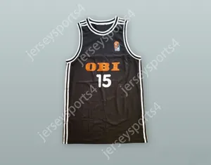 Anpassad Nay Mens Youth/Kids Dirk Nowitzki 15 Tyskland National Team Black Basketball Jersey Top Stitched S-6XL