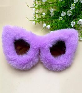 Sunglasses Soft Cat Eye Purple Women 2022 Trendy Fashion Big Frame Colorful Sun Glasses UV400 Luxury Furry Eyewear Shades Gafas2467428