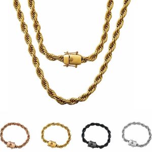 Largura 8mm 18/20/24 polegadas 18K Gold Bated aço inoxidável Calha de corrente Links de pulseira para homens para homens Presente de jóias de moda