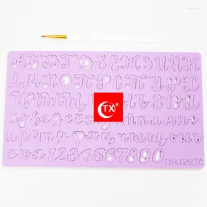 Festliche Lieferungen TX Russische Buchstaben Home Bake Decoration Tool Radam Farbkekse -Siegel für Prägenkuchen alle Fondantkuchen Backen