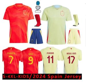 2024 Euro İspanya Futbol Formaları Ansu Fati Gerard Espagne Gavi Cubarsi 24 25 Rodrigo İspanyol Oyuncu Versiyon Spanien Futbol Gömlekleri Kadın Çocuk Kiti Camiseta Espana