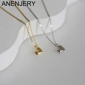 Подвесные ожерелья Anenjery Geometric Section Love Heart Collese для женщин Минималистское очарование