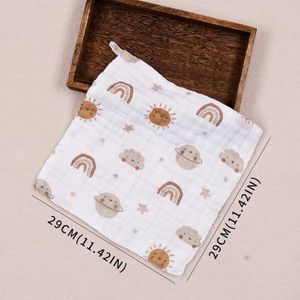 Towels Robes 5PCS Set Bamboo Cotton Baby Face Towel Solid Print Muslin Square Towel Soft Burp Cloth