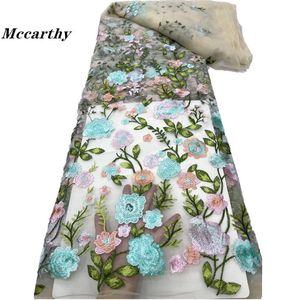 McCarthy African Lace Fabric Wysokiej jakości Nigerian 3D Flower Tiul Tiul Poliester Lace Fabric na imprezę sukienkę 5 jardów/partię 240508