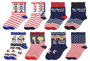 Donald Trump Socks Başkanlık Kampanyası 2020 Amerikan Büyük Pamuk Maga Mektubu ABD Bayrak Çoraplar Erkek Kadın Çorapları HHA3413029830