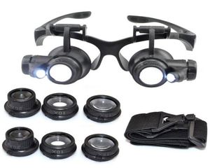 10x 15x 20x 25x Vergrößerungsglas -Doppel -LED -Leuchten Augenbrillen Objektiven Lupe Lupe Juwelier Uhr Reparaturwerkzeuge 8694993