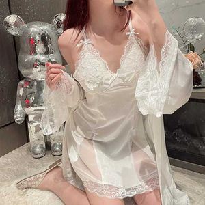 Kadınlar Robe Seksi Pacthwork Dantel Nightgown Velor 2pcs Robe Set Sleepwear Kadınlar Yeni Sonbahar Kış Gevşek Salon Giyim Giyim Gündelik Kadife Homedress