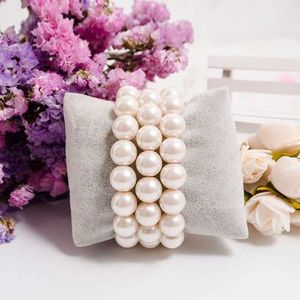 Bröllopsarmband klassiska elegant elastiska vita pärlarmband för kvinnor män bröllop bankett stretch armband 6-12mm pärlor handgjorda smycken gåva