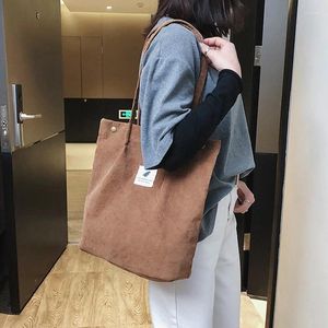 Shopping Bags Corduroy Foldable Package Shopper Female Eco Friendly High Capacity Reusable Handbags Shoulder Tote Bag