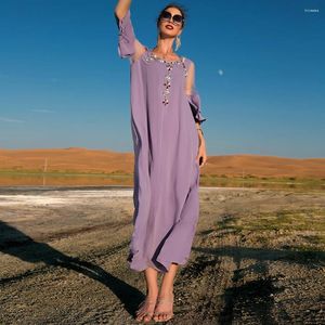 Этническая одежда 2024 Летние женщины вечерние платья бриллианты пояс мусульмане Дубай Турция Абая Кафтан Ид Рамадан Исламское платье платье кафтан