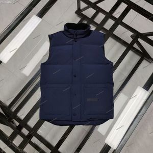 Weste Herren Gilet Designerjacke bestickter Abzeichen Down Womans Feder gefülltes Material Graphit Grau Schwarz und Weiß Blau Pop-Paar Mantelgröße XS-XXL Deep Blue