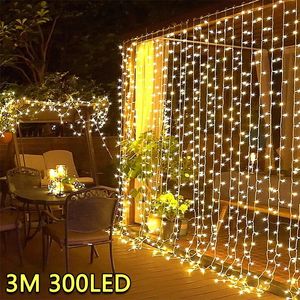 LED Curtain String Lights Fairy Decoration USB Holiday Garland Lampa 8 Tryb na dom w ogrodzie Bożego Narodzenia Rok przyjęcia Ślub 240508