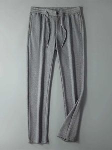 Męskie spodnie wiosna jesień męskie bawełniane spodnie dresowe moda sznurka czarna szara prosta ścieżka mężczyzna swobodny długie spodnie H240508