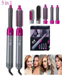 5 I 1 hårtorkborste Curler Iron Löstagbar luft Wrap Style Electric Hair Comb Roterande luftborste för all frisyr222Y4402513