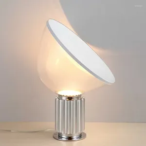Bordslampor Italien Designer Radarlampa för sovrummet Bedside Study Black Silver Desk vardagsrum Dekoration