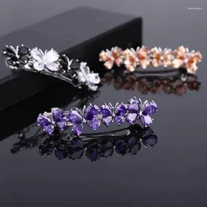Hair Clips Versão coreana Crystal Butterfly clipe de primavera de luxo Horizontal Elegante Acessórios da moda feminina
