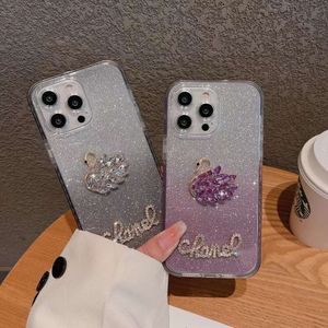 Neu geeignet für iPhone 14Promax Phone Hülle Frauen IP13 Diamond Swan 12Promax Gradient Pink 11