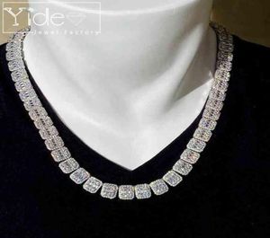 Men039s baguette tennis cuban chain bling diamond choker icy necklace4577273