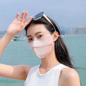 Scarves Gradient Color Silk Mask Summer UV Protection Sunscreen Face Scarf Veil Gini Fishing