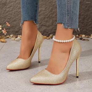Dress Shoes Sexy High Heels 2024 Summer Fashion Super Heel Lady Party Pumps Large Pointed Toe Stiletto Women Zapatos De Mujer