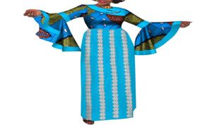 Африканские платья для модных вспышек для женщин осень элегантное длинное платье Принт хлопок макси -платье частное обычное платье плюс WY129596425111111111111111111