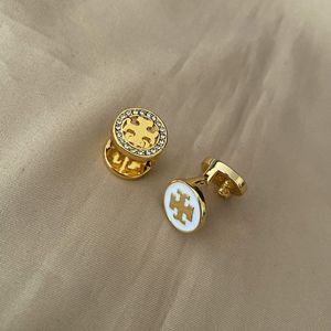 As Original Designer Earrings Hoops Logo Printed Double Sided Brass Luxury Hoops Gold Plated Fashion Earrings For Women Girls