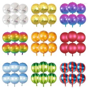 Party Decoration 6pcs 22 tum 4D Foil Helium Balloons Metallic Shiny Air Globos Wedding Birthy Baby Shower Barn Toy Supplies