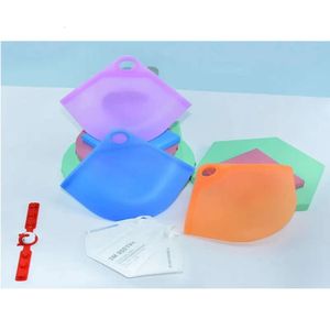 Masks Wholesale 100Pcs/Lot Portable Face Silicone Organizer Dustproof And Moisture-Proof Cover Holder Case Storage Isolate Bacteria Bag