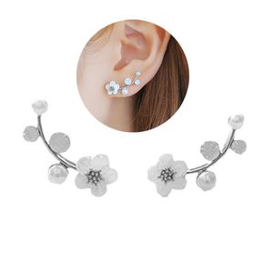 Stud 1Pair Korean Women Earrings Trendy Faux Pearl Twig Ear Studs Golden Color Silver For Girls Fashion Jewelry 213Z