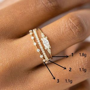 Designer liten liten ring set för kvinnor guld färg kubik zirkoniummidi finger ringar bröllopsdag smycken tillbehör gåvor vitt bröllop