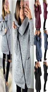 2017 Womens Autumn Winter Warm Long Cardigan Sweater Jackets Ladies Fashion Side Zipper Knitted Outerwear Coat Plus Size 5XL2604877