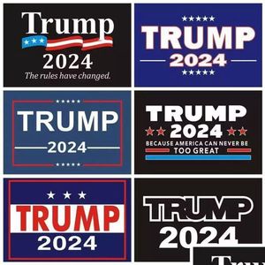 Andra dekorativa klistermärken 2024 Trump Car US Presidential Campaign Sticker 14.8x21cm PVC Taggar Bumper Decor CPA3285 Drop Delivery Home DHWPD