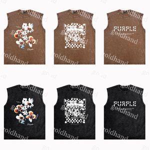 Tide Brand Sleeveless Tees Mens Designer Loose Tank Tops Fashion Round Neck Shirts Casual Breathable Vest