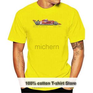 Camisetas masculinas 2019 mais recente algodão Cool Design 3D Artcars Gilles Villeneuve 1981 126C Grand Prix Automotive Inspiration Muscle Mens T-Shirt D240509