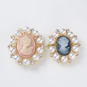 Broschen Rinhoo Antike Goldfarbe Vintage Simulierte Perle Broschen Stifte weiblicher Schmuck Cameo Broaches für Frauen